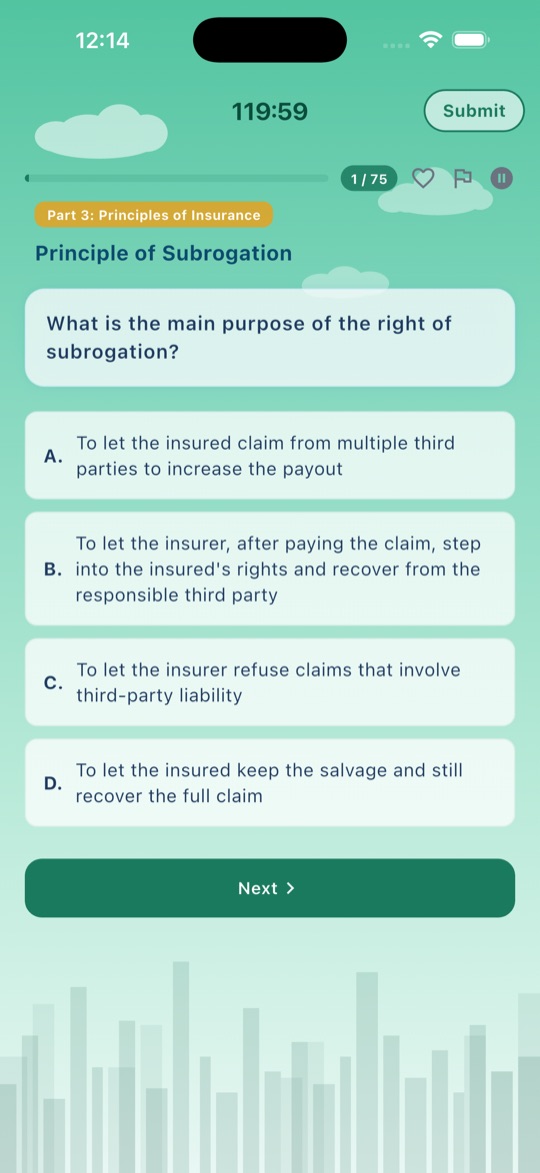 IIQE mock exam screen