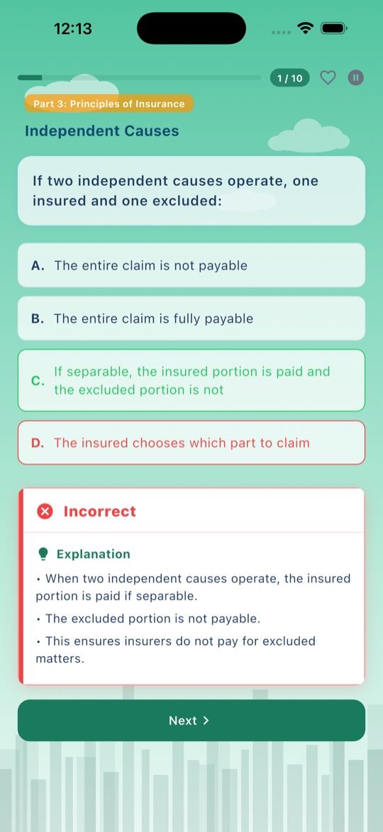 IIQE practice question screen
