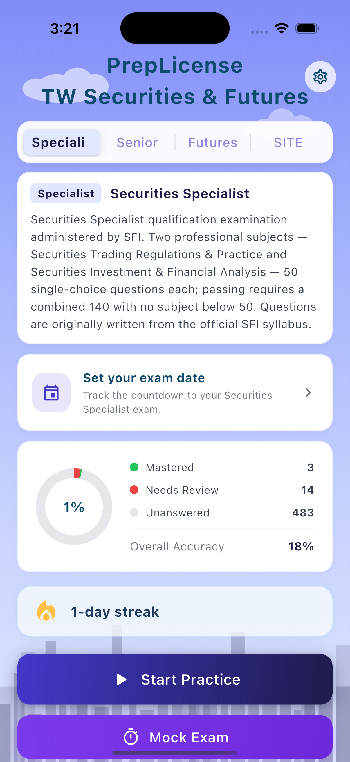 PrepLicense: TW Securities & Futures screenshot